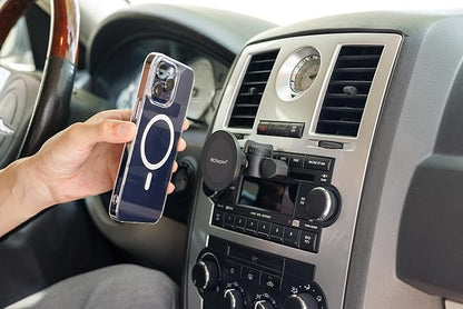 PROfezzion CD Slot & Vent Clip Combo Magnetic Phone Holder Compatible with MagSafe on Car CD Player Slot or Air Vent for iPhone 16 15 14 13 12 Pro Max Plus, Mag-Safe Case & All Phones