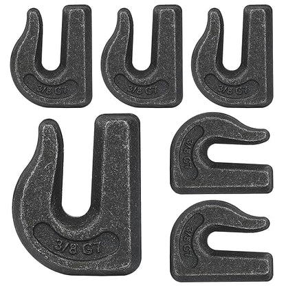 3/8 inch Weld On Grab Hooks,6PCS Heavy Duty Clevis Grab Chain Hook, G70 Tractor Bucket Hooks Great for Car, Truck, Tractors, Loader Bucket Forklift Trailer