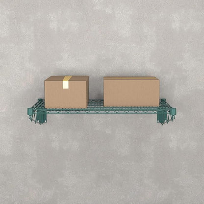 18" x 36" Green Epoxy Wire Wall Mount Shelf