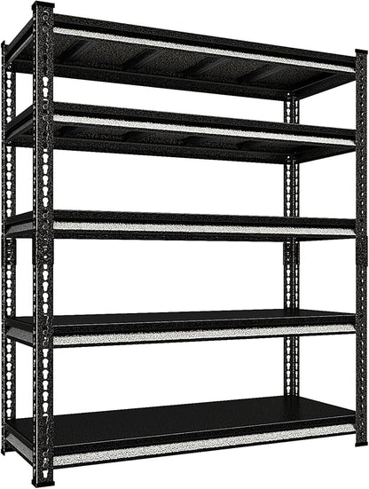 48" W Garage Shelving Heavy Duty，3000LBS Loads Adjustable Garage Storage Shelves, 5-Tier Metal Shelving Units and Storage Racks Heavy Duty, 48”W x 24”D x 78”H，Silver