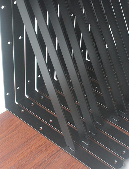 32 Pack L16 x H 10" Black Heavy Duty Shelf Brackets with Screws Metal Shelf Brackets Shelf Support Angle Brackets for Shelves L Brackets Heavy Duty Floating Shelf