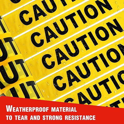Goldblatt Caution Tape, 2 Pack Yellow Caution Tape Roll, 3 Inch x 1000 Feet, Warning Safety Tape with Bold Black Font for Construction Location/Hazardous Areas or Halloween Decorations