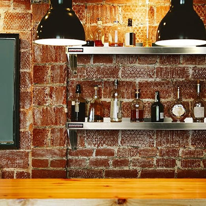 DuraSteel Stainless Steel Wall Shelf - 24" Wide x 12" Deep Commercial Grade - NSF Certified - Industrial Appliance Equipment (Restaurant, Bar, Home, Kitchen, Laundry, Garage and Utility Room)