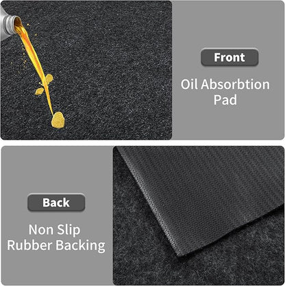 HOMBYS Extra Large Garage Floor Mat for Under Car,Floor Mats for Garage with Rubber Backing,Non Slip Garge Rug,Waterproof Backing Garage Carpet,Motorcycle Absorbent Oil Spill Mat,7'4"x20'