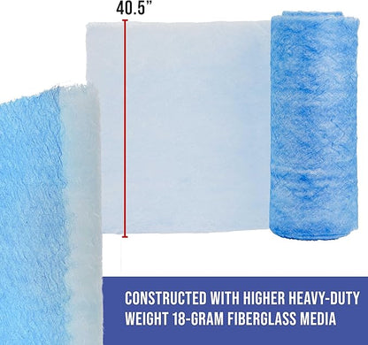 Master Airbrush Elite Paint Spray Booth Exhaust Filter Roll 40.5" x 100' - 18 Gram Heavy-Duty Fiberglass Paint Arrestor for Filtering Overspray Particles in Auto Body Shops & Refinish Booths