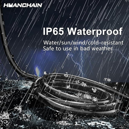 HUANCHAIN Indoor Outdoor Black Extension Cord 20 ft Waterproof, 16/3 Gauge Flexible Cold-Resistant Appliance Extension Cord Outside, 13A 1625W 16AWG SJTW, 3 Prong Heavy Duty Electric Cable, ETL