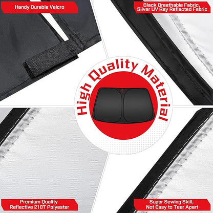 ARISMOTOR Windshield Sun Shade for Ni-ssan Frontier 2022-2025 2026, Custom Fit Foldable Front Window Sunshade Sun Visor Protector, Block UV Rays Keep Your Car Cooler