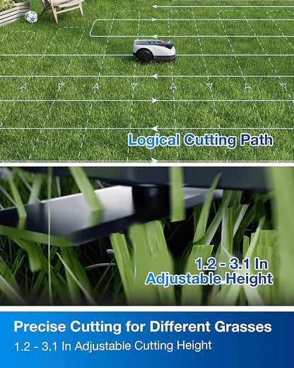 ECOVACS Goat O1000 RTK Robot Lawn Mower, Perimeter Wire Free Vision Robotic Lawnmower for 1/4 Acres Lawn, Automated Mapping, APP Control, 3D Obstacle Avoidance, Zero-Edge Cutting