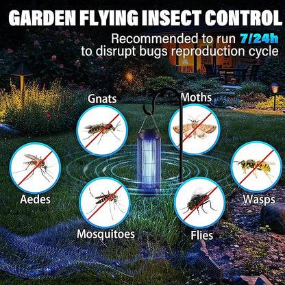 Large Size Bug Zapper Outdoor for 1/2 Acres with 13FT Power Cord, 4000V Instant Killing Grid Removable Hanging High Power Outdoor Mosquito Killer, Fly Trap Lamps for Camping Patio Home