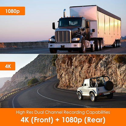 V1P SE 4K Dual Dash Cam w/GPS, Wi-Fi & 2pcs-CPL Filter | 512GB Support | Front 2160p, Rear 1080p | 170° Angle | G-Sensor | WDR | Loop Record | Parking Monitor | 64GB Memory Card Included