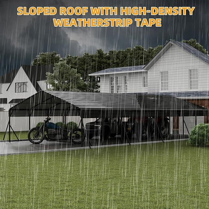 20' x 40' x 8.5' Heavy Duty Metal Carport with Galvanized Steel Roof, Steel Carport Kits Outdoor with Metal Roof, Galvanized Car Shelter for Tractors, Pickup, Boat, Car