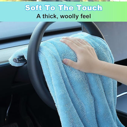 JOYMOOP Car Dry Towel, Quick Drying, Medium Size, Microfiber Cleaning Cloth, Blue, 35.4 x 23.6 Inches, 1 Pack for Boates, RVs, SUVs, Trucks, Cars