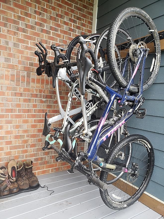 4 Bike Rack for Garage - Solid Steel Extra Heavy Duty BLAT Bike Rack - Garage Wall Mounted Bicycle Storage
