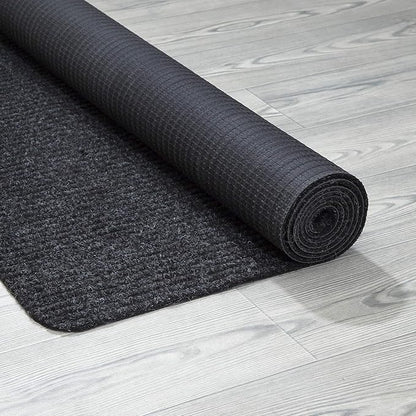 Ottomanson 5' x 6'6" Mud Mat Area Rug Scraper Carpet - Non-Slip, Dirt Trapping for Indoor & Outdoor Use - Ideal for Entryway, Garage, Kitchen, Patio & High-Traffic Areas, Black