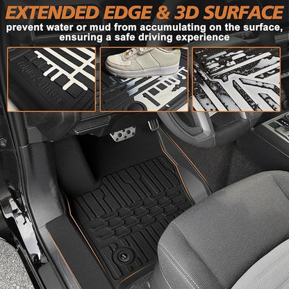 TripleAliners Floor Mats All Weather Liners Fit for Toyota 2025 4Runner Accessories Custom Fit TPE Heavy-Duty 1st & 2nd Row Waterproof Anti-Slip Floor Liners (Only for 5 Seats) Not for Hybrid Model