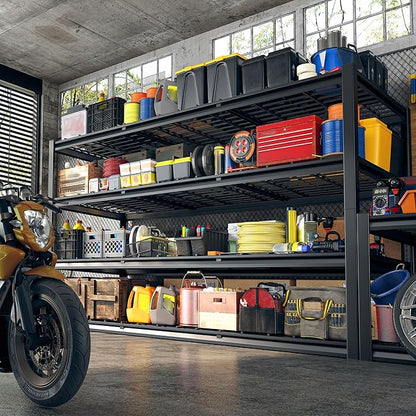 REIBII 60" W Garage Shelving Heavy Duty 2500LBS Storage Shelves 4-Tier Garage Shelves, Adjustable Metal Shelving for Warehouse, Pantry, Kitchen, Commercial, 60" W*60" H*24" D, 2 Pack