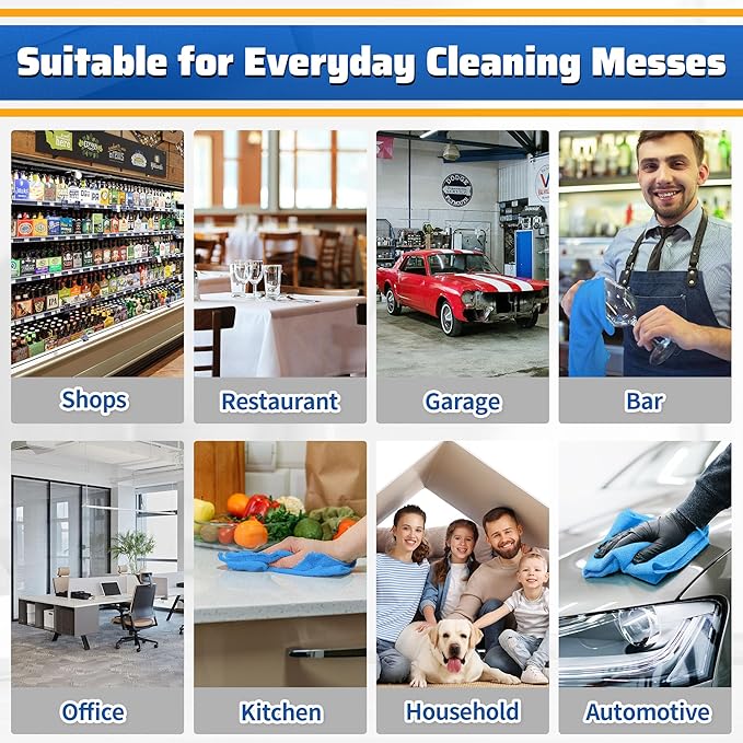 HOMERHYME Shop Towels, 150 Pack Cleaning Rags Microfiber Towels, Bulk All-Purpose Microfiber Cleaning Cloth Lint-Free Wipe Washcloth for Commercial Garage Automotive & Housekeeping 11.5"*11.5"