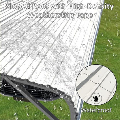 20x20 FT Carport with Metal Roof, Heavy Duty Metal Carport Canopy, Garage Car Shelter Shade for Outdoor, Car, Truck, Eggshell