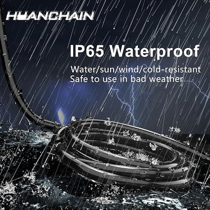 HUANCHAIN 16/3 Gauge 200 ft Extension Cord Outdoor Waterproof with Lighted end, Flexible Cold-Resistant 3 Prong Long Black Extension Cord Outside, 10A 1250W 16AWG SJTW, ETL