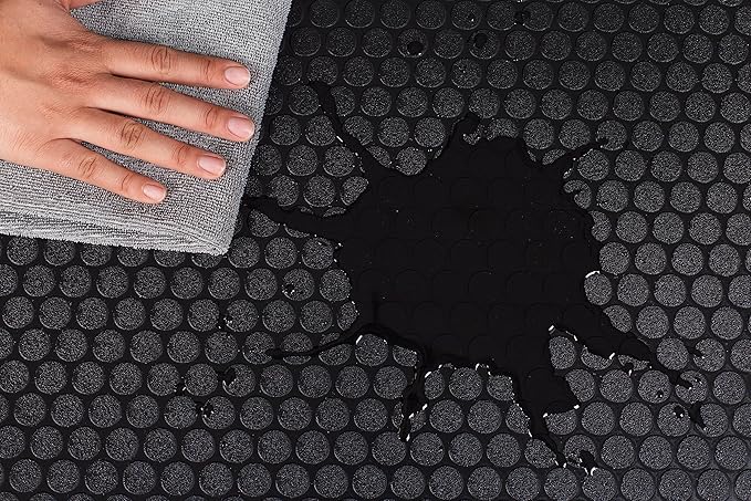 G-Floor Performance Vinyl Garage Runner Small Coin Pattern (Midnight Black, 27" x 96")